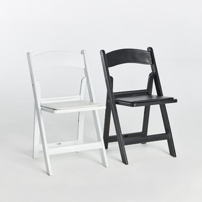 51. Resin Folding Chairs-Black _ White